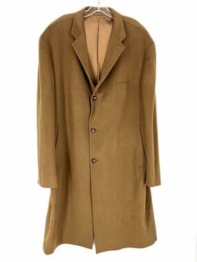 Neiman Marcus Size 50L Tan Solid Cashmere W/ DUST BAG Men's Coat